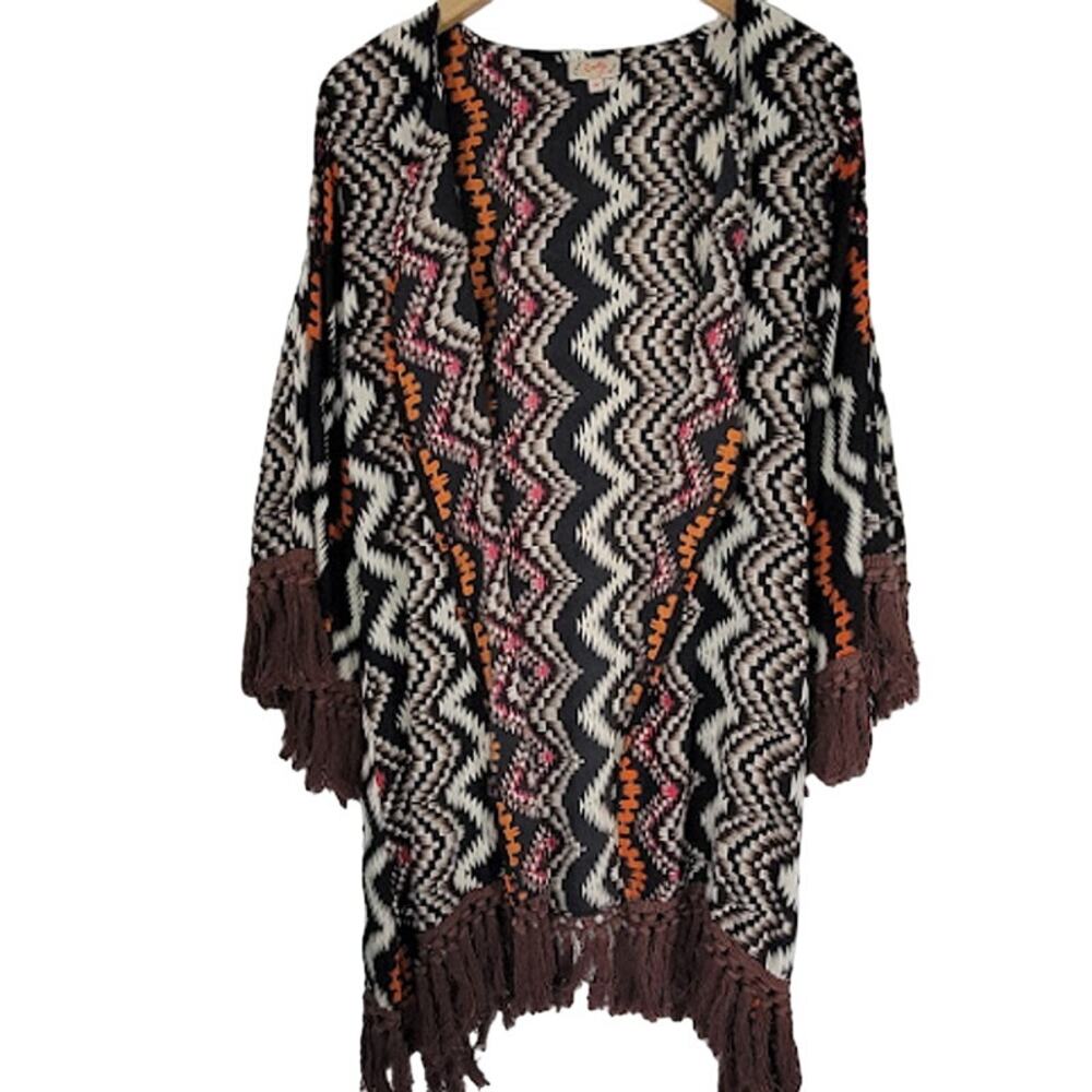 Scully- Aztec print- open cardigan/poncho- size medium